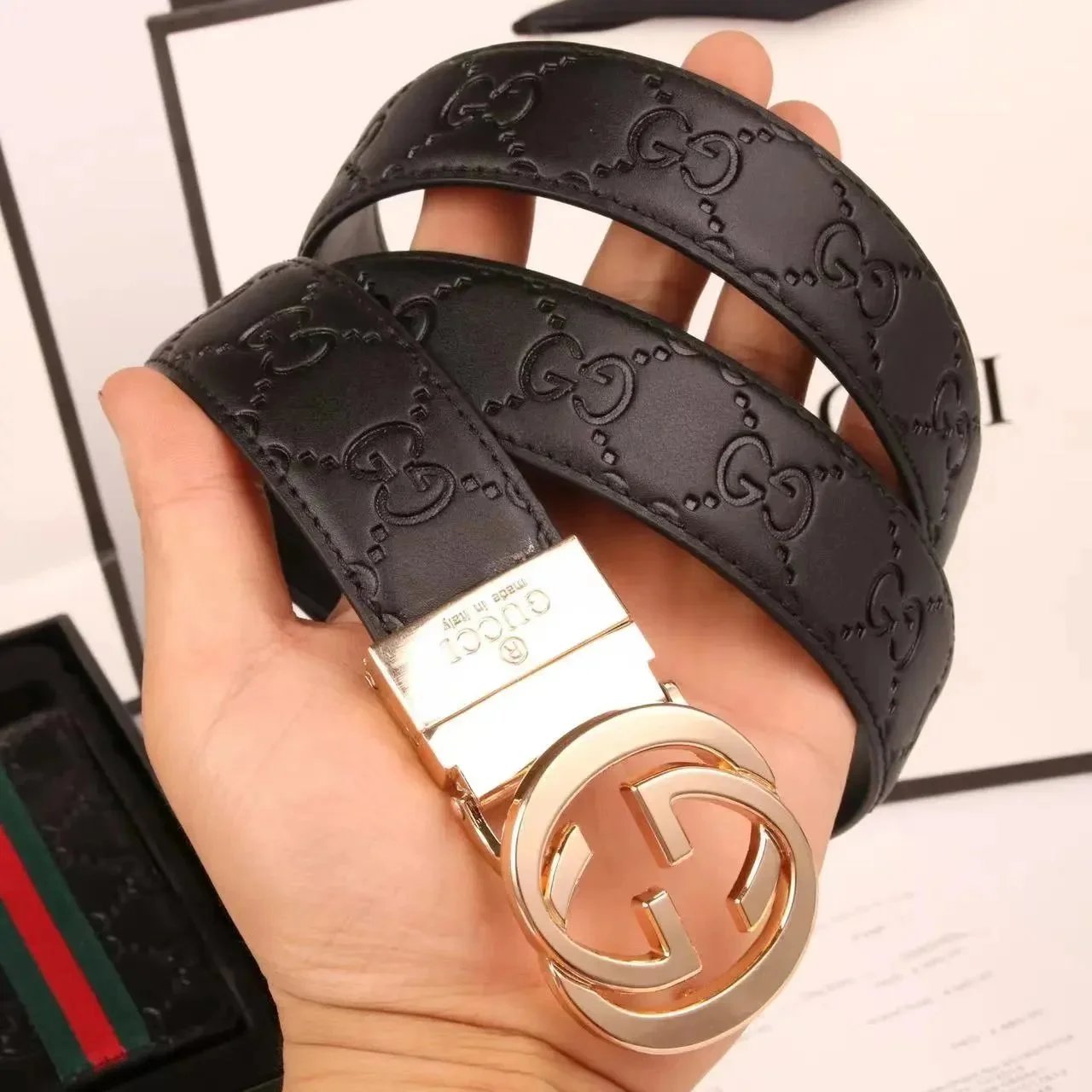 Gucci Belts GG Buckle Embossed Belt image 13