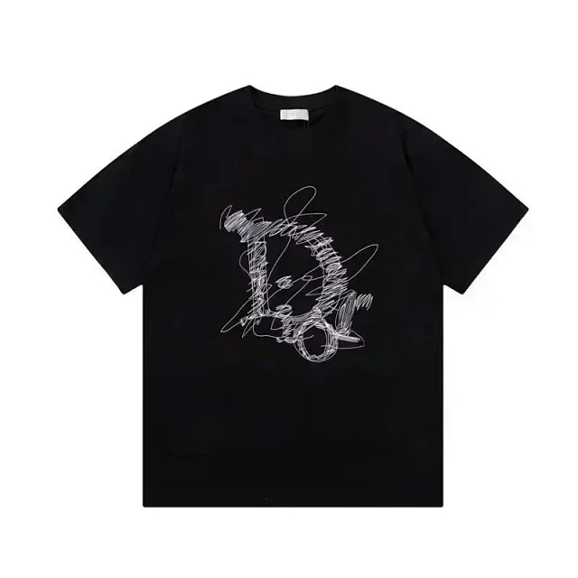 Dior T-Shirts Short-sleeve crewneck T-shirt with logo graphic or jacquard pattern product detail image 5