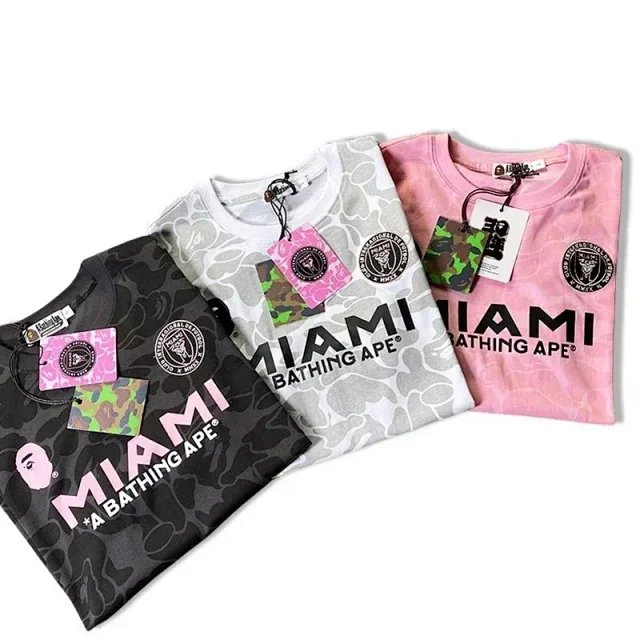 A BATHING APE T-Shirts Inter Miami camouflage graphic short-sleeve T-shirt product detail image 5