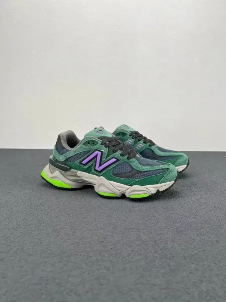 New Balance 9060 Black Gray Volt Chunky Sneakers - 6