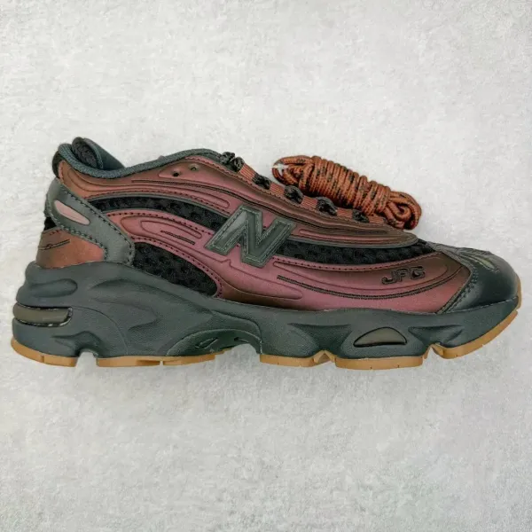 New Balance x JFG 2002R Burgundy Olive Chunky Sneakers - 1
