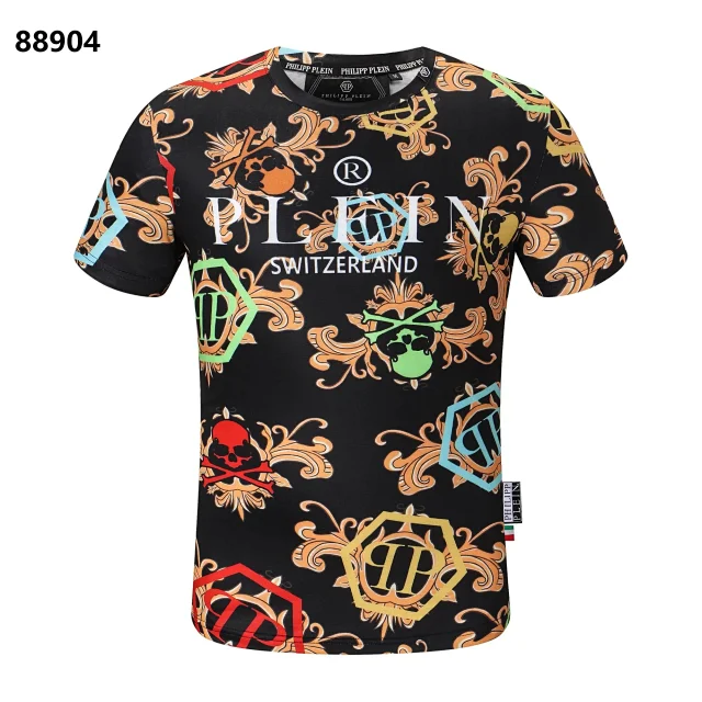 Philipp Plein T-Shirts Short-Sleeve Graphic Rhinestone T-Shirt product detail image 4