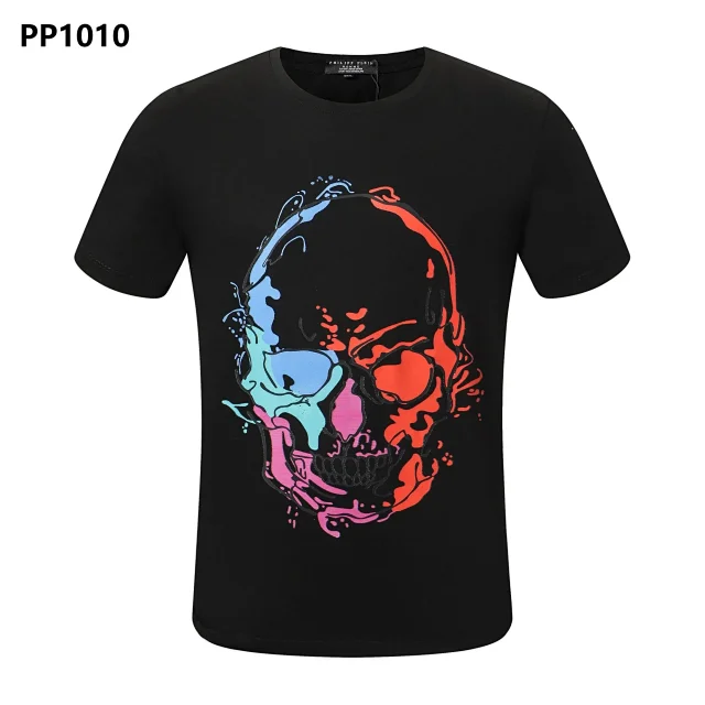 Philipp Plein T-Shirts Short-Sleeve Graphic Rhinestone T-Shirt product detail image 7