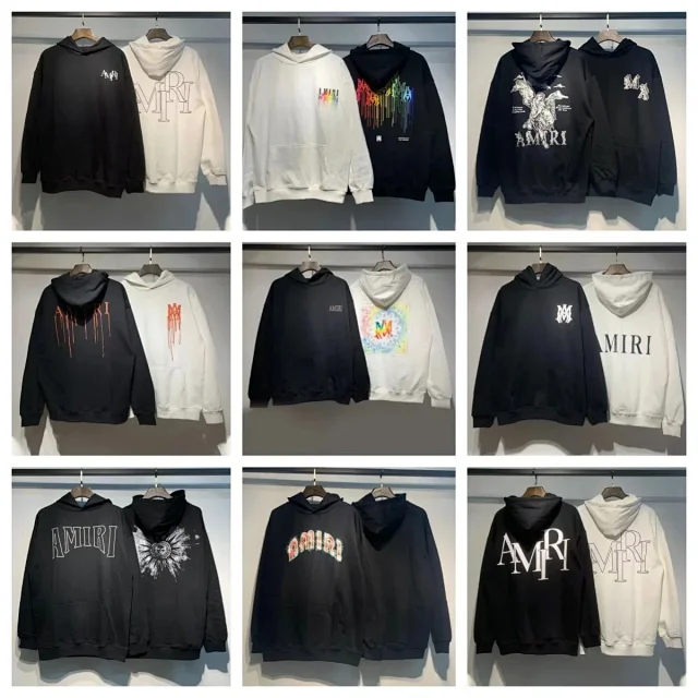 AMIRI Hoodies & Sweatshirts Logo-print pullover with kangaroo pocket product detail image 1