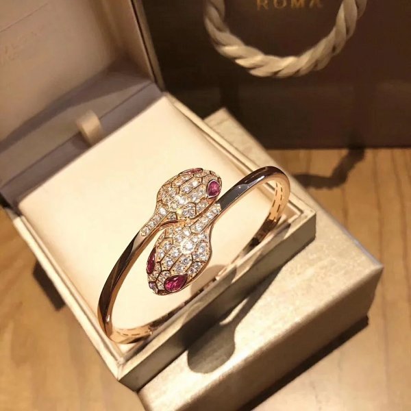 Bvlgari Serpenti Viper Rose Gold Diamond and Ruby Bracelet Jewelry Bracelets product listing in Litbuy spreadsheet finds