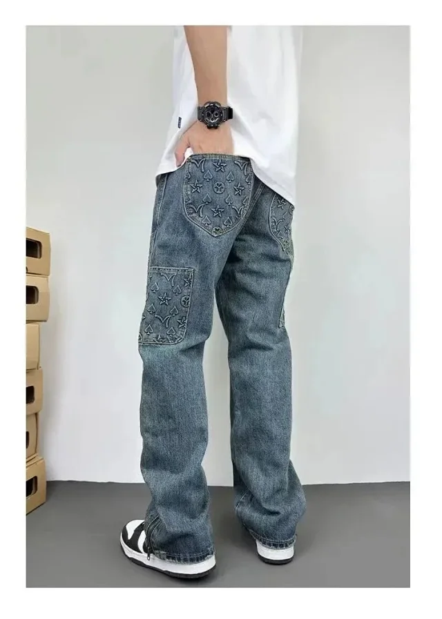 Louis Vuitton Jeans M1 monogram patchwork with zip hems product detail image 3
