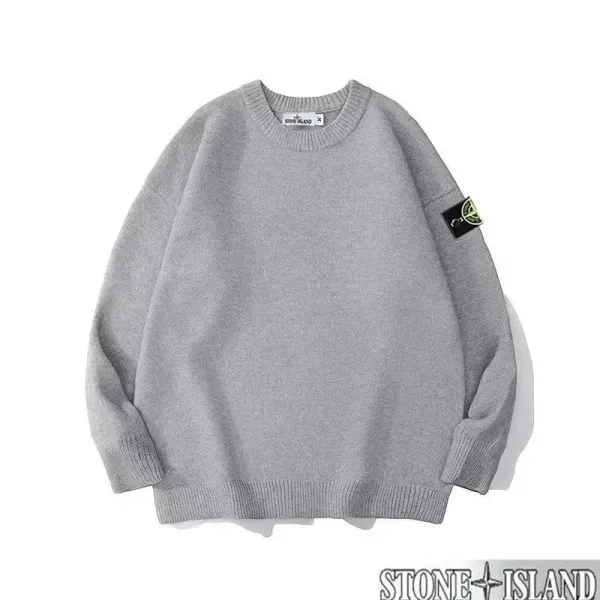 Stone Island Ribbed Knit Sweater Burgundy - 4