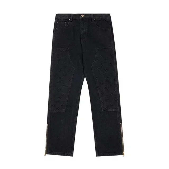 Louis Vuitton Jeans M1 monogram patchwork with zip hems product detail image 6