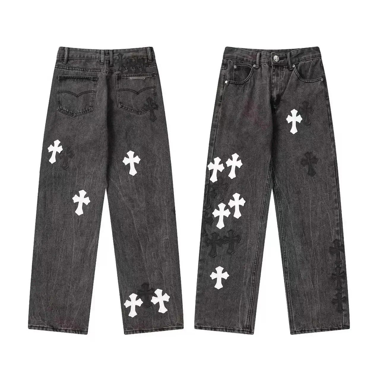 Chrome Hearts Jeans Loose-Fit Cross Patch image 2