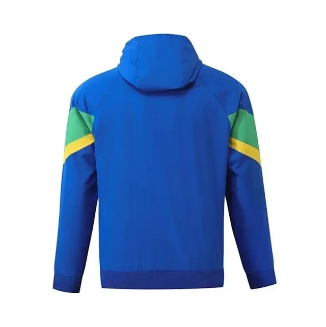 Olympique Lyonnais Jackets Hooded zip-front windbreaker jacket with contrast panels product detail image 4