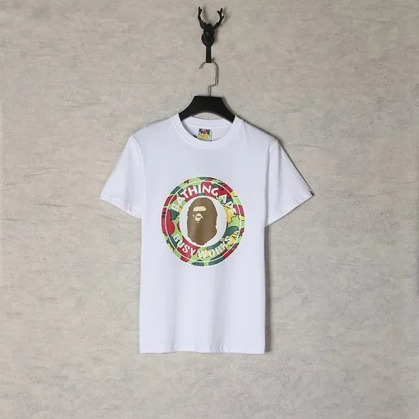 A Bathing Ape Camo Circle Logo White T-Shirt - 1