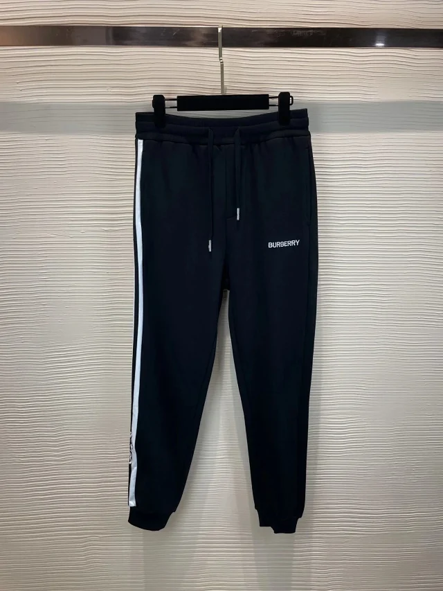 Burberry Trousers Drawstring jogger with check side panels product detail image 6