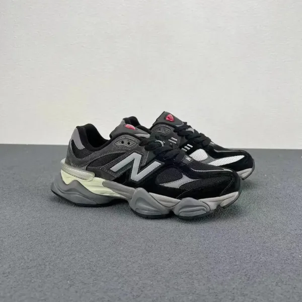 New Balance 9060 Black Gray Volt Chunky Sneakers - 1