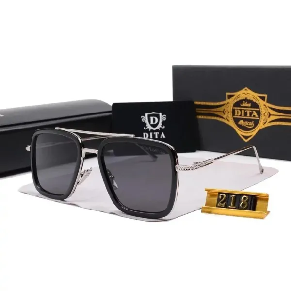 DITA Aviator Gold-Trim Black Sunglasses - 5