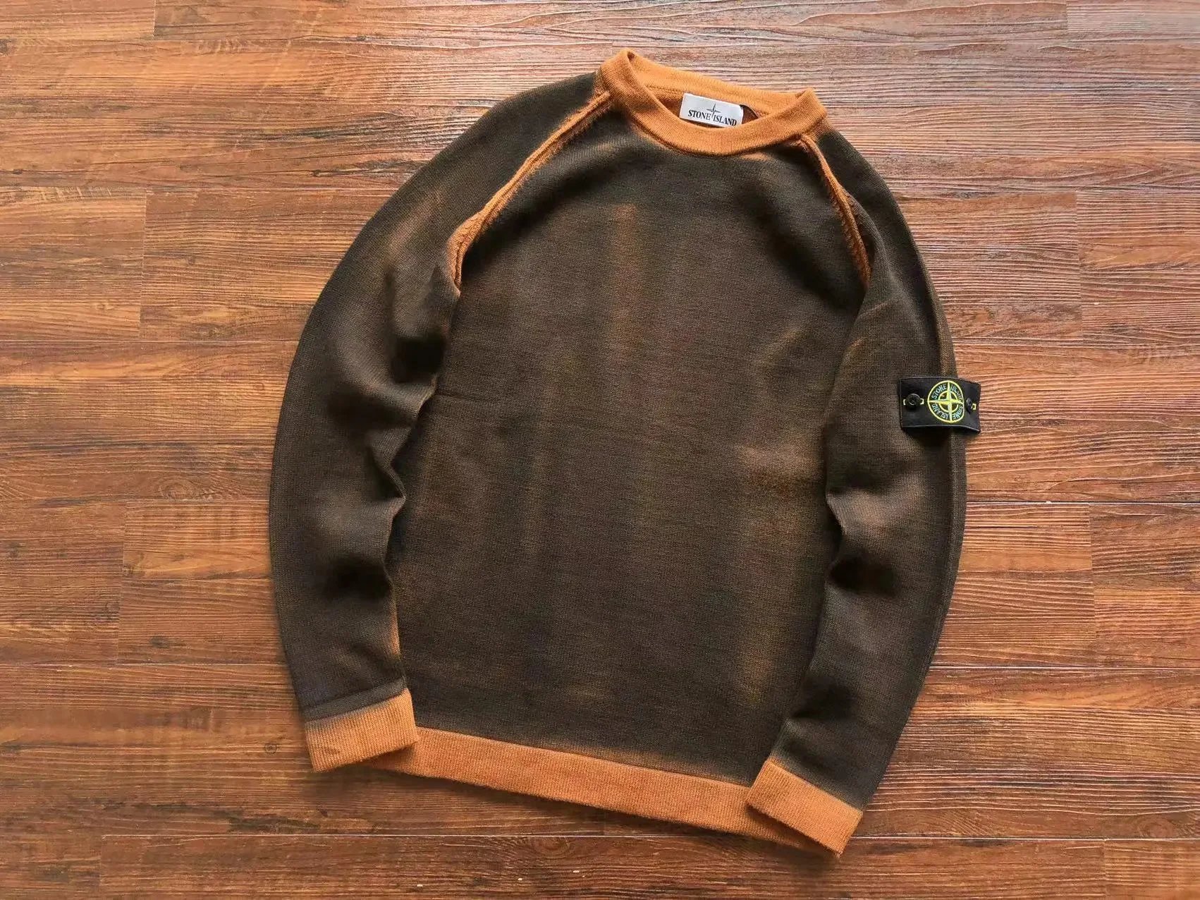 Stone Island Knitwear Crewneck knit sweater with Compass badge sleeve patch — 20