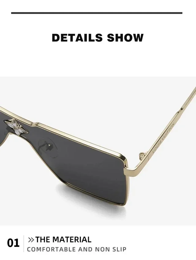 Louis Vuitton Eyewear Oversized shield sunglasses with LV monogram lenses product detail image 6