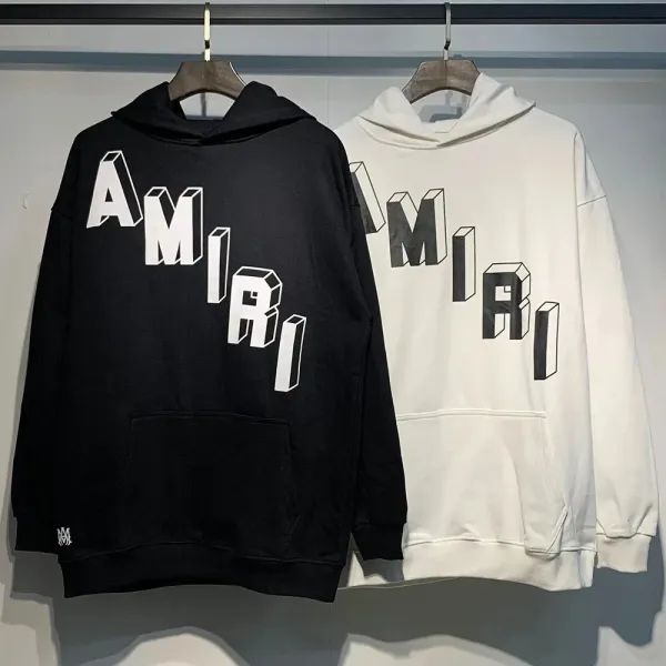 Amiri 3D Logo Hoodie Black and White - 1
