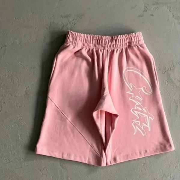 Corteiz Pink Script Logo Shorts - 1