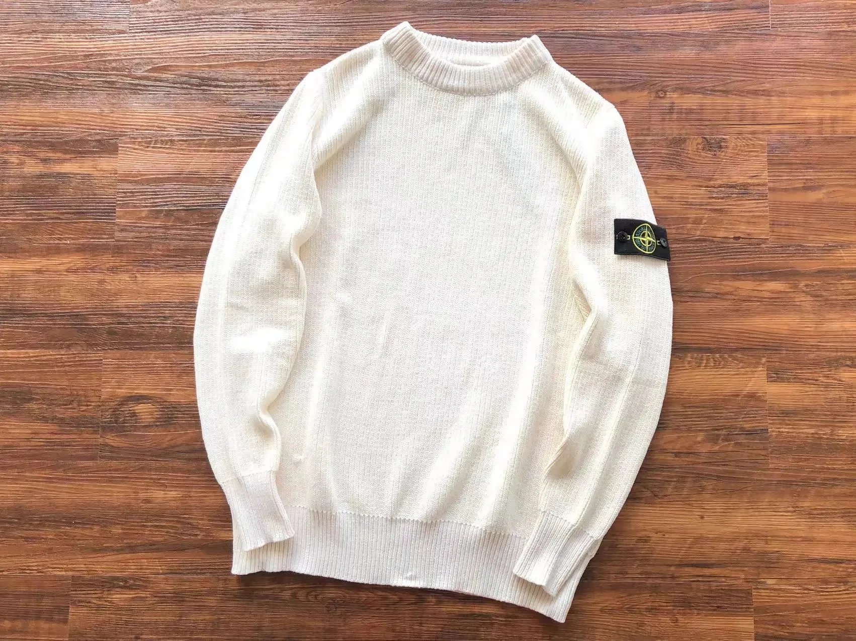 Stone Island Knitwear Crewneck knit sweater with Compass badge sleeve patch — 29