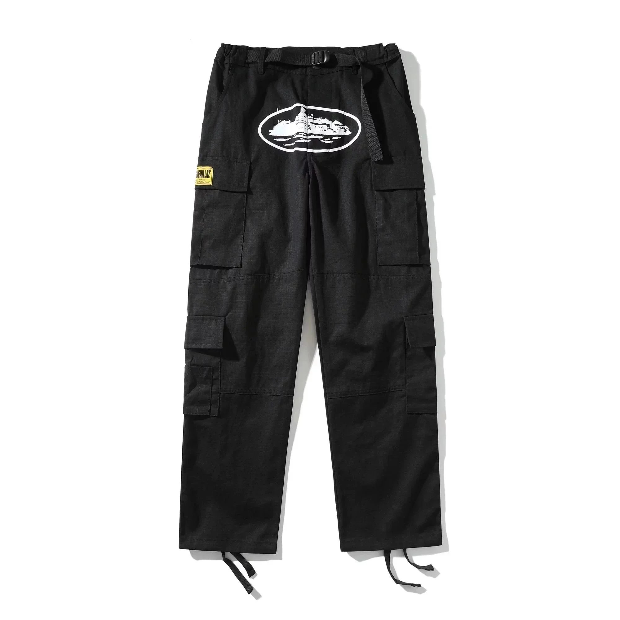 Corteiz Shorts Cargo with Webbing Belt and Oval Graphic Print — 38