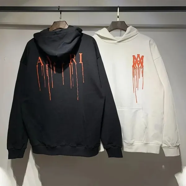 Amiri Drip Logo Hoodie Black and White - 1