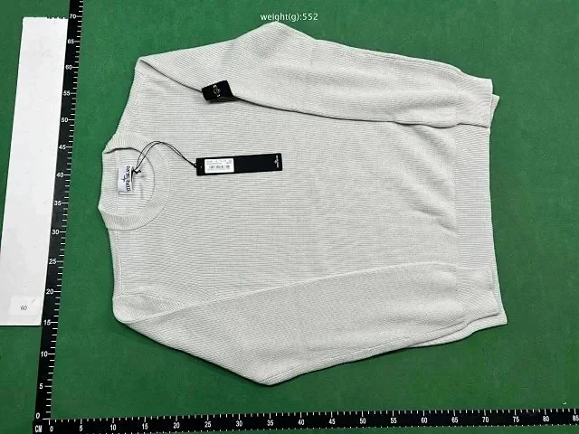 Stone Island Knitwear ST-C 010 ribbed knit sweater with compass sleeve badge product detail image 4