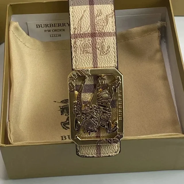 Burberry Belts Check-pattern belt with TB monogram buckle product detail image 5