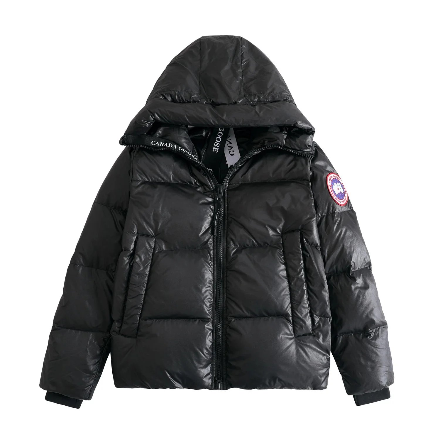 Design Puffer Parka Red with Black Trim Down Jacket - 14