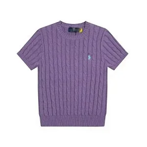 Ralph Lauren Knitwear Short-Sleeve Cable-Knit Crewneck product detail image 2