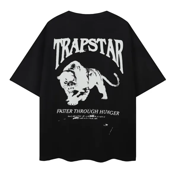Trapstar Faster Through Hunger Black Oversized T-Shirt - 1