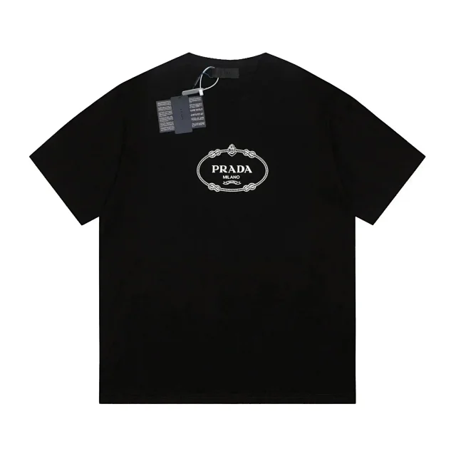 Prada T-Shirts Short-Sleeve Logo Print product detail image 9