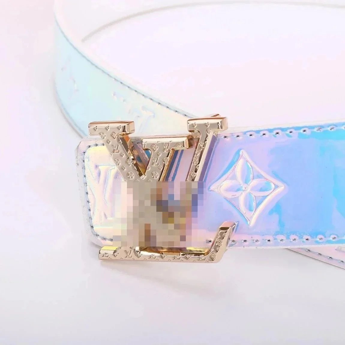 Louis Vuitton Belts LV Initiales buckle with Monogram-pattern strap — Gold buckle