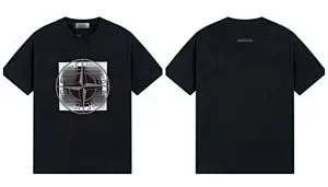 Stone Island T-Shirts Short-sleeve graphic T-shirt with compass emblem prints product detail image 7