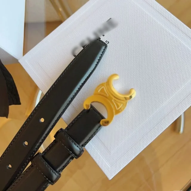 Celine Belts Triomphe Buckle Leather Belt product detail image 5