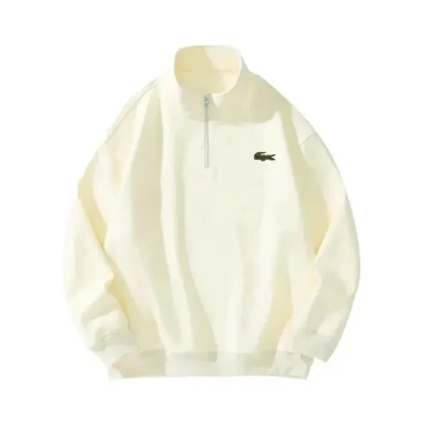 Lacoste Half-Zip Pullover Beige Hoodie - 1