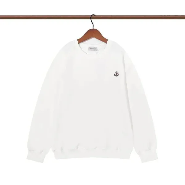 Moncler Logo Embroidered White Hoodie - 1