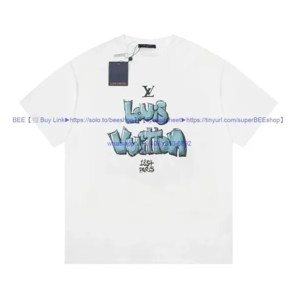 Louis Vuitton Graffiti Logo White T-Shirt - 1