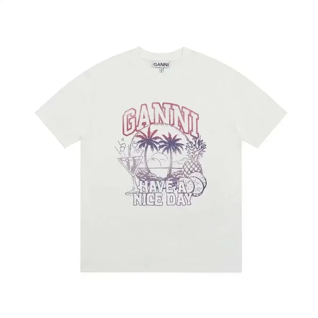 GANNI T-Shirts Graphic Print Short-Sleeve T-Shirt product detail image 4