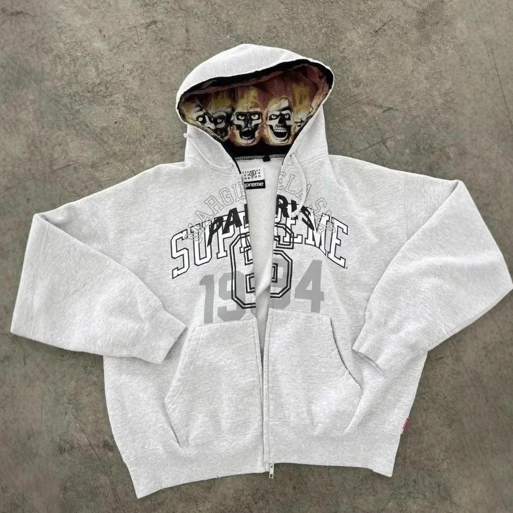 Supreme Hoodies & Sweatshirts Zip-Up Hoodie with Skull Hood Lining and 1994 Graphic — 1