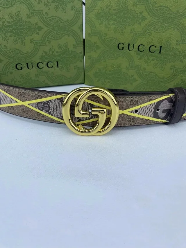 Burberry Belts Check Pattern Belt with B Monogram Buckle product detail image 11