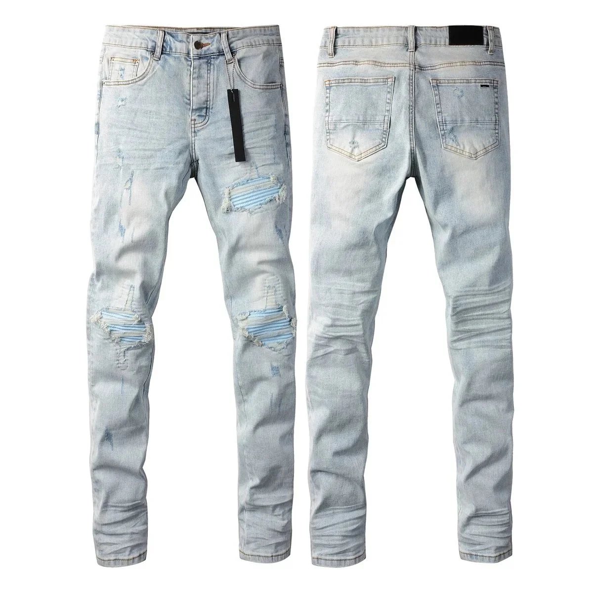 Unbranded Jeans Distressed Slim-Fit — 8890