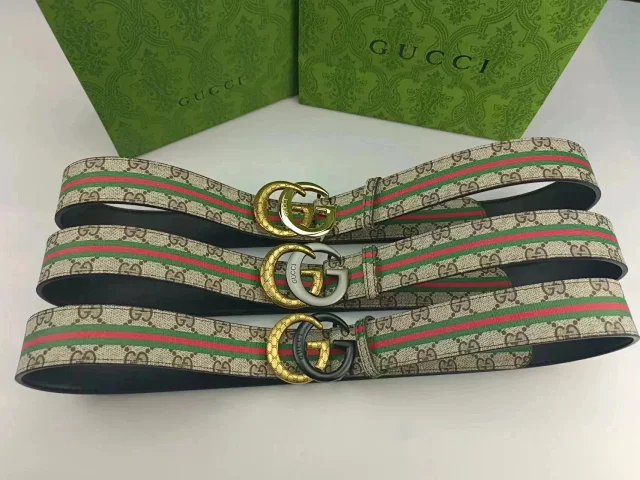 Gucci Belts Double G buckle monogram belt product detail image 1