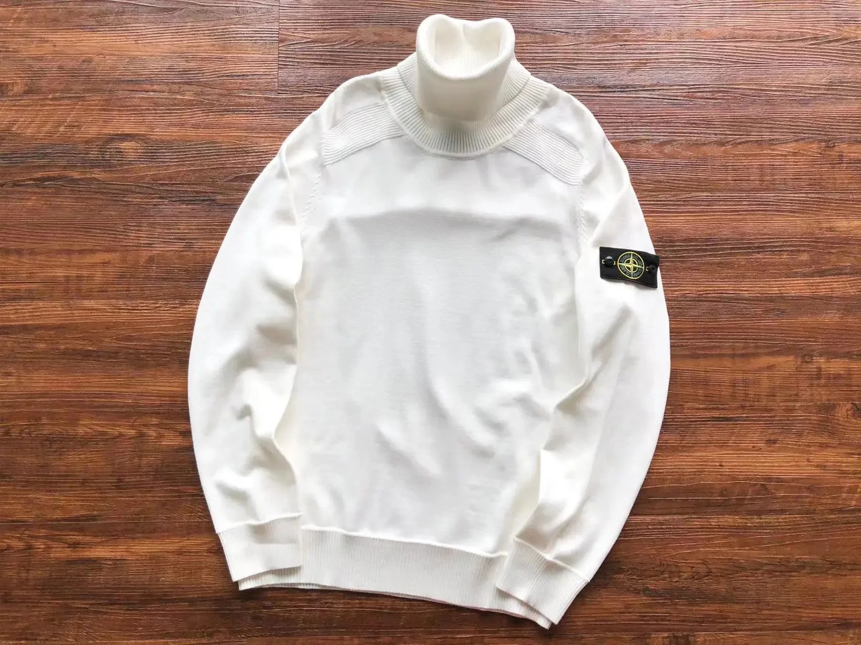Stone Island Knitwear Crewneck knit sweater with Compass badge sleeve patch — 28