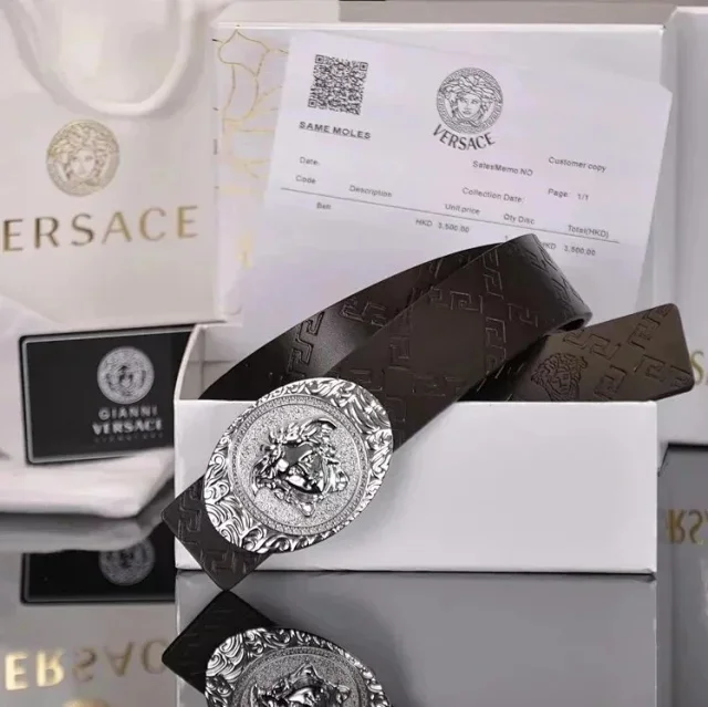 Versace Belts K4-02273 Medusa buckle embossed leather belt product detail image 10