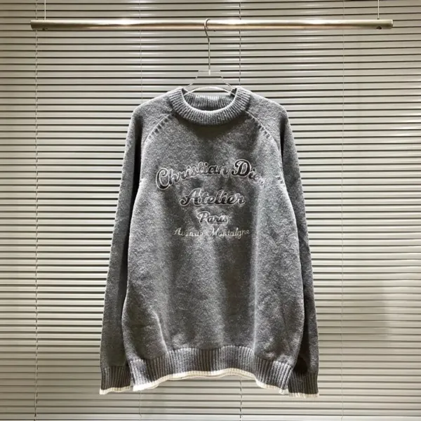 Dior Atelier Paris Gray Embroidered Sweater - 1