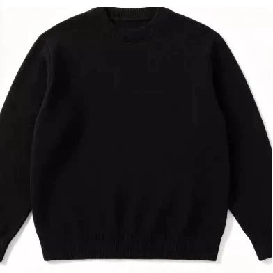 Two color wide stripe splicing left embroidered small size eight color round neck sweater 55082348