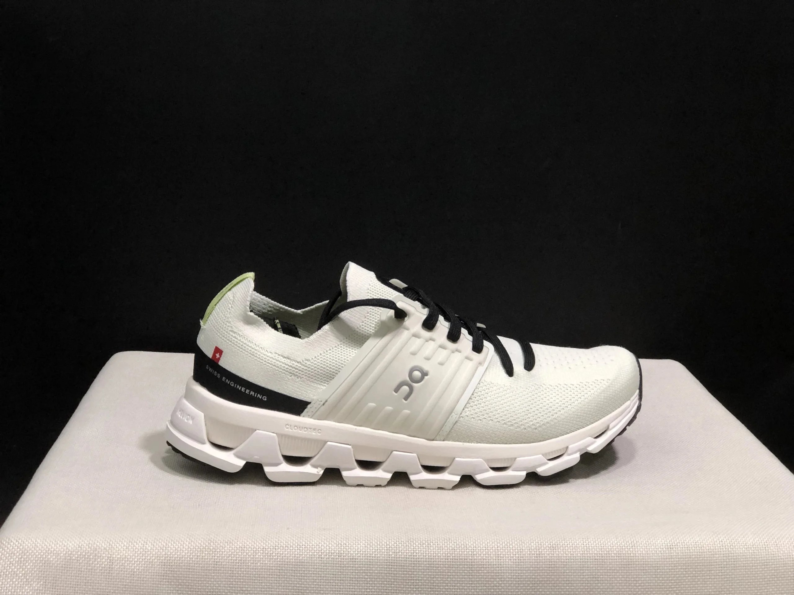 On Cloudswift White with Yellow and Red Accents Running Shoes - 12