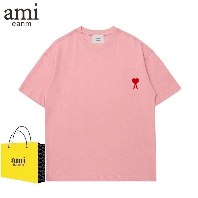 Ami Paris Heart Embroidery White T-Shirt - 12