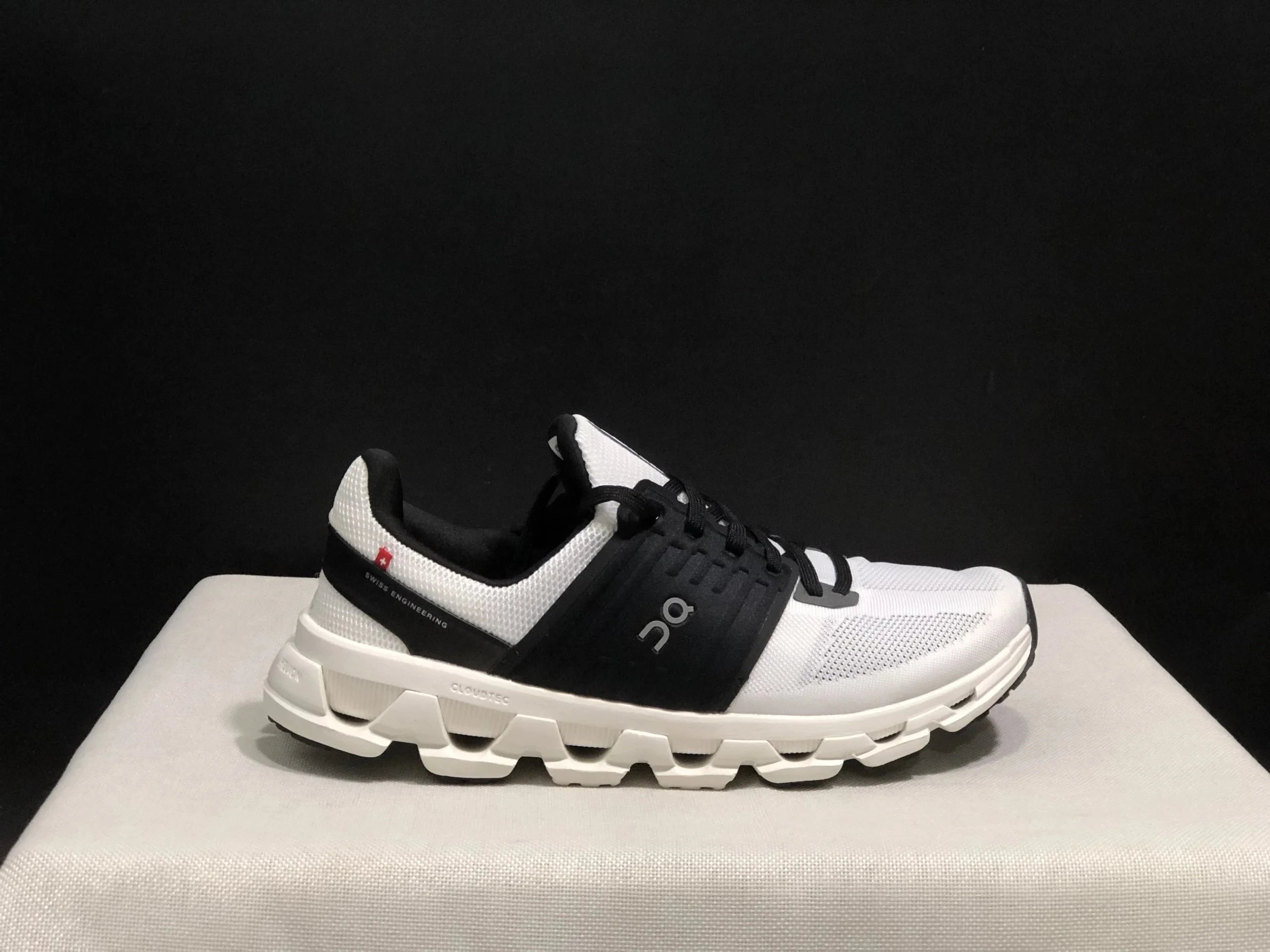 On Cloudswift White with Yellow and Red Accents Running Shoes - 13