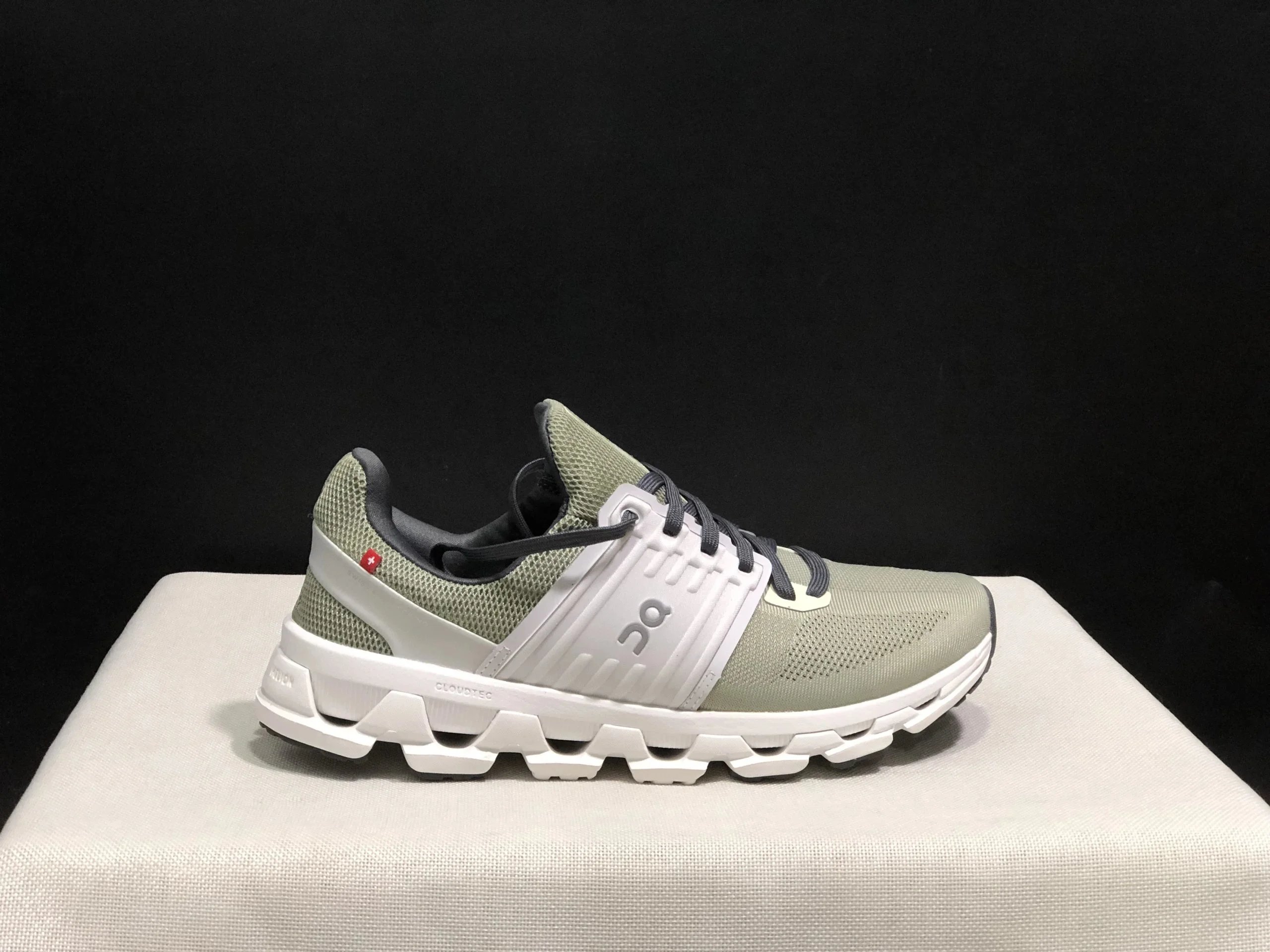 On Cloudswift White with Yellow and Red Accents Running Shoes - 15